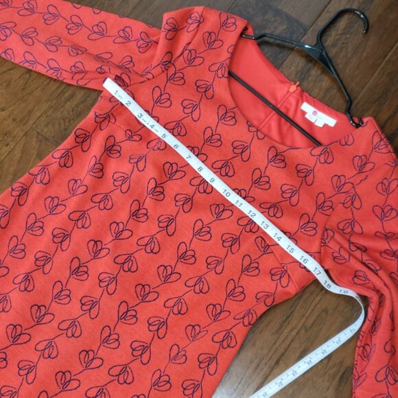 Boden Newlyn Jersey Jacquard Dress Cotton Blend Red & Navy Sz 8L - Picture 15 of 16